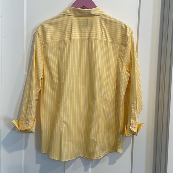 Brooks brothers fitted nine iron button-down size 14, yellow and white striped - Picture 3 of 3